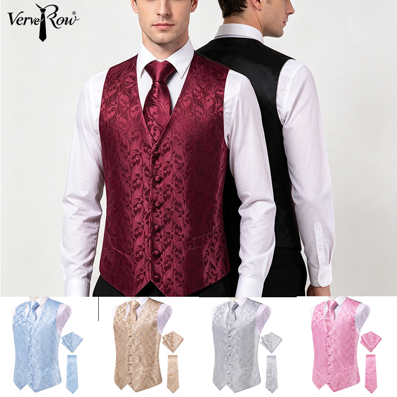 Men Formal Wear With Tie - VerveRow Set 3 Pezzi Gilet da