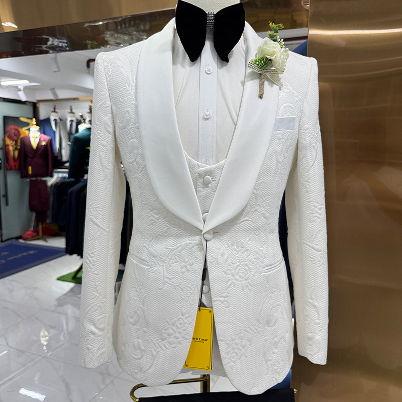 Men Formal Wear Jacket - Abito da Sposo Bianco da Uomo,