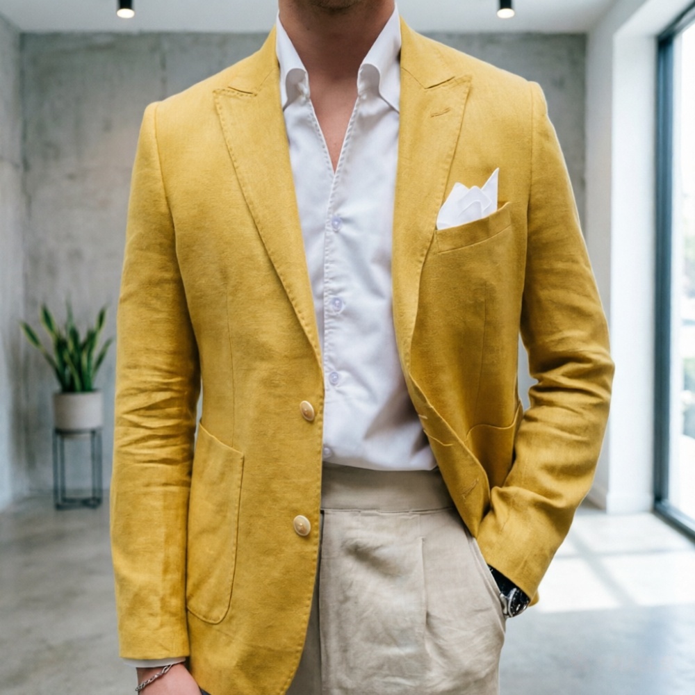 Completi da uomo in lino verde - Men'S Semi Formal Office Wear recensione e prezzo