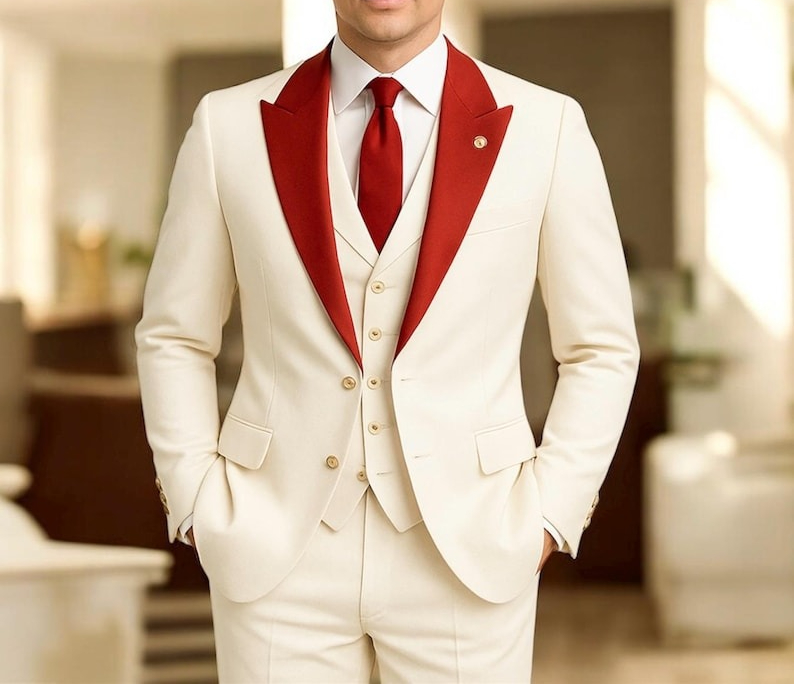 Abito da uomo bianco in 3 pezz - Men'S Formal Wear For Engagement recensione e prezzo