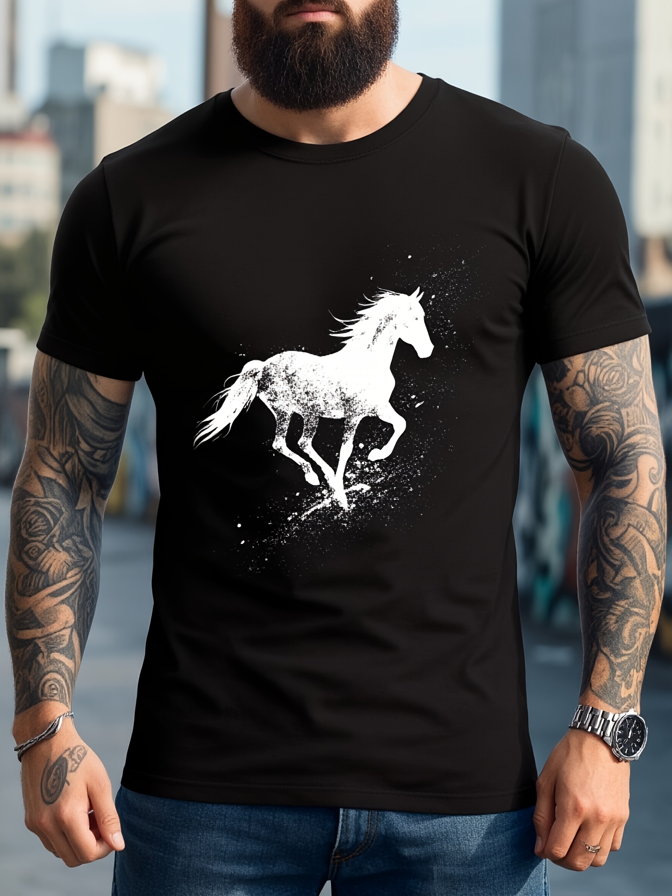 T-shirt da uomo con stampa din - Tall Men Formal Wear recensione e prezzo