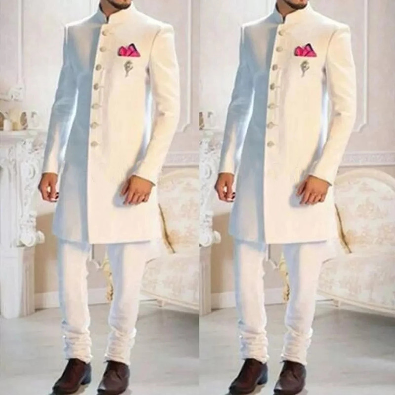 Fashion Design White Stand Col - Men'S Formal Ethnic Wear recensione e prezzo
